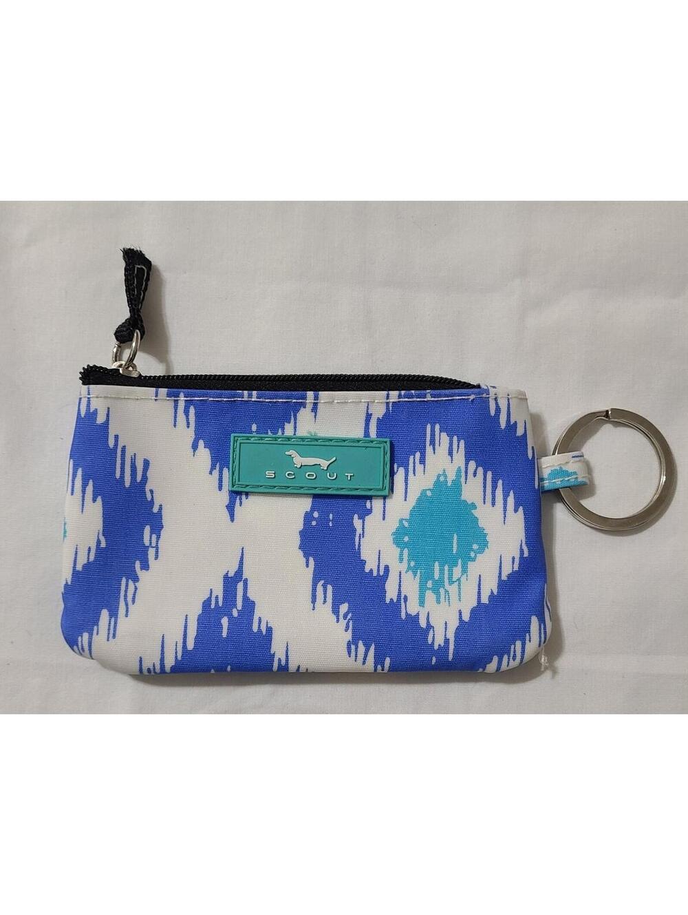Scout IDKase ID Holder Keychain Ikant Belize Pattern Blue White Summer Coastal